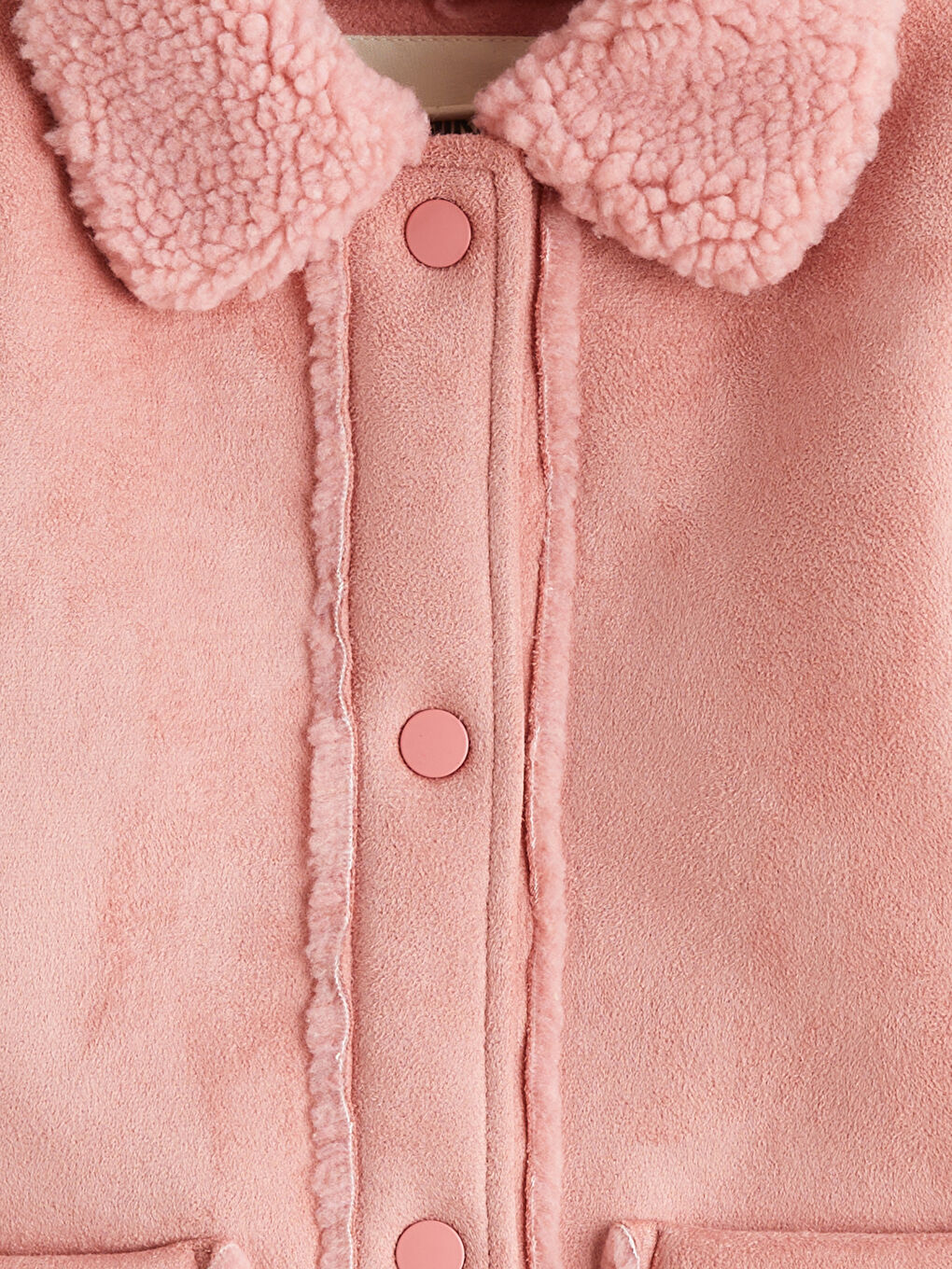 Fur Collar Suede Girls' Coat-2