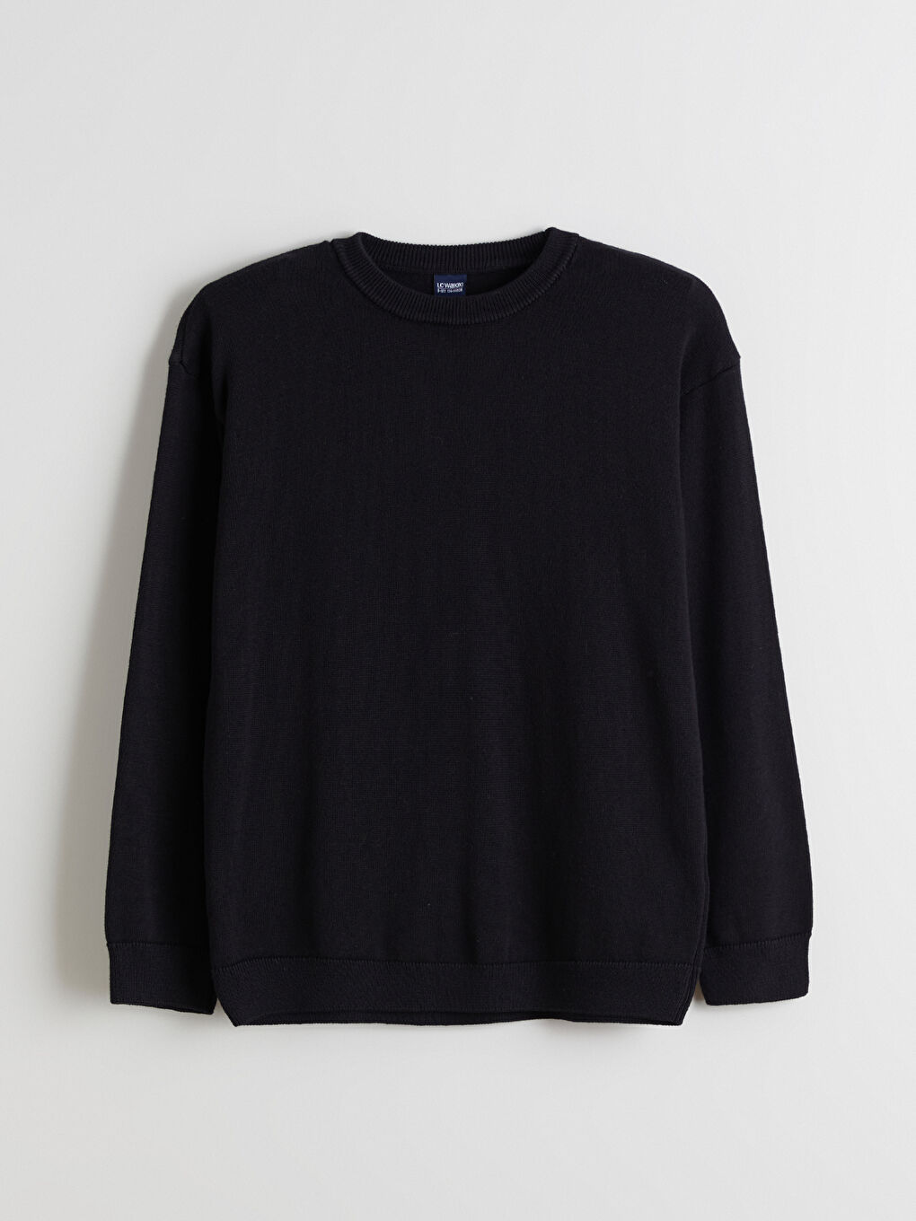 Siyah Bisiklet Yaka Erkek Çocuk Triko Kazak-2