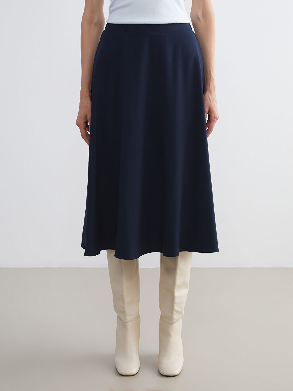 LCW Grace Elasticated Waist A-Line Skirt -W59601Z8-E1J