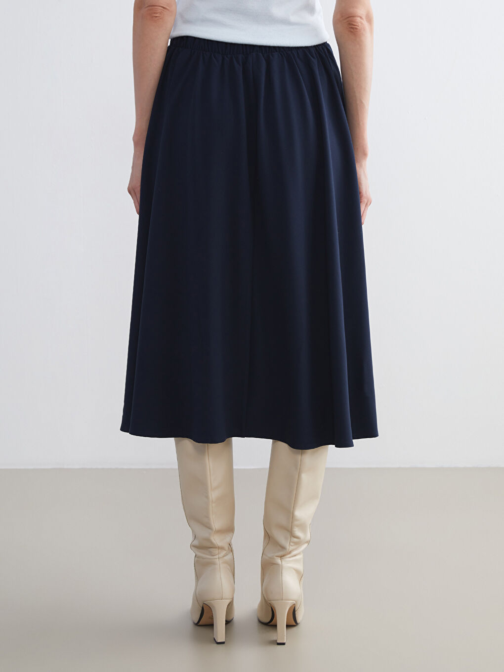 LCW Grace Elasticated Waist A-Line Skirt -W59601Z8-E1J