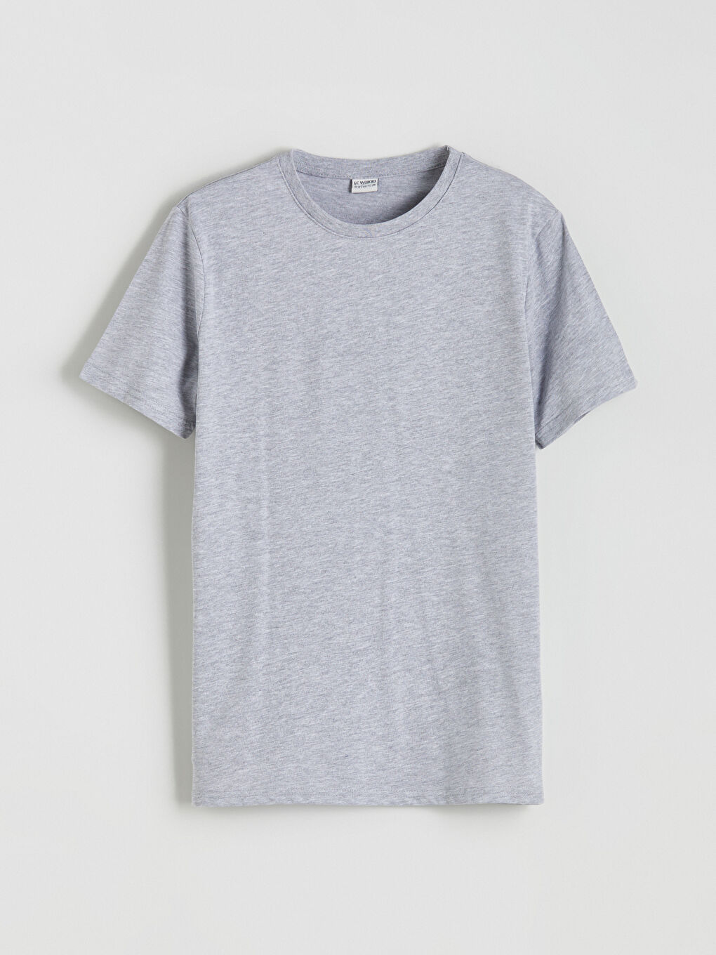 Gri Bisiklet Yaka Basic Erkek Çocuk Tişört-2