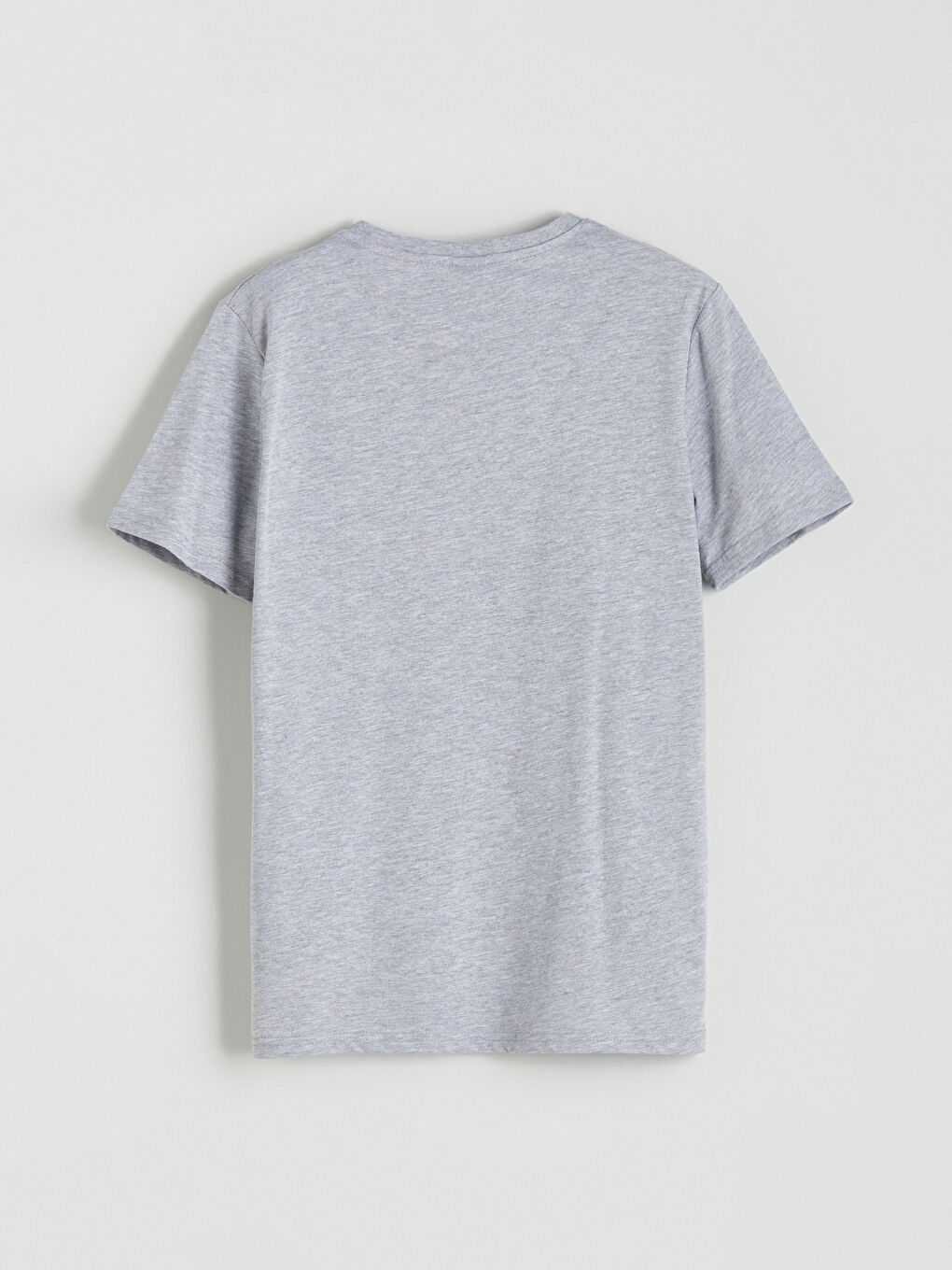 Gri Bisiklet Yaka Basic Erkek Çocuk Tişört-4