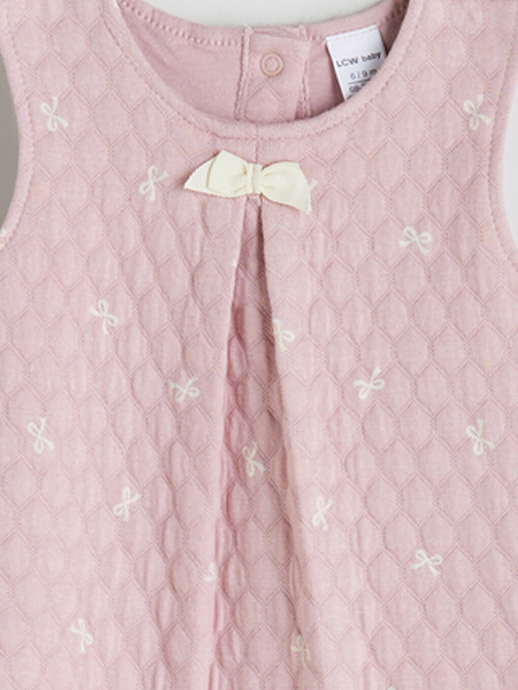 Pembe Fiyonk Baskılı Kız Bebek Elbise ve Tişört-5