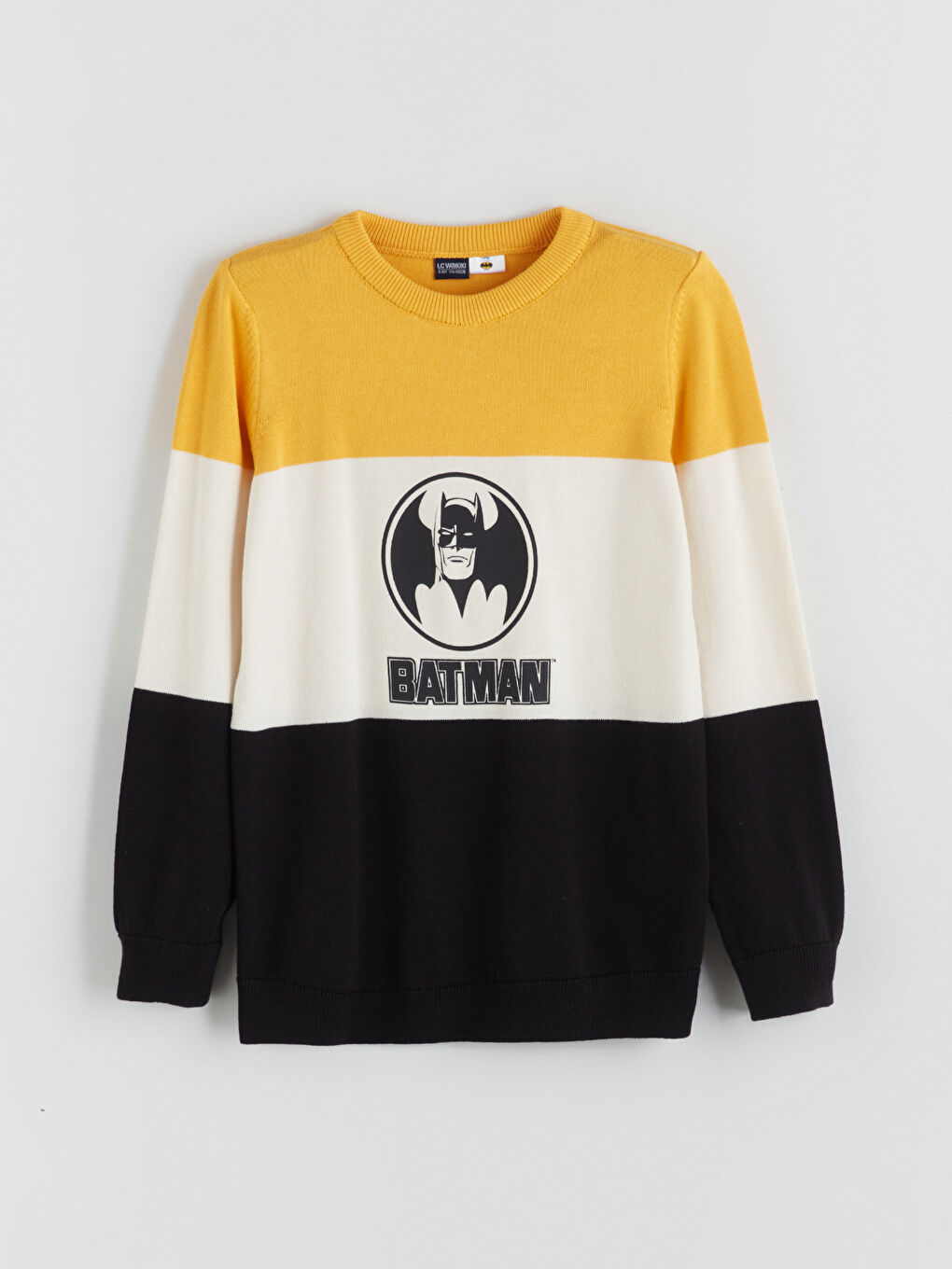 Crew Neck Batman Printed Boy's Knitwear Sweater