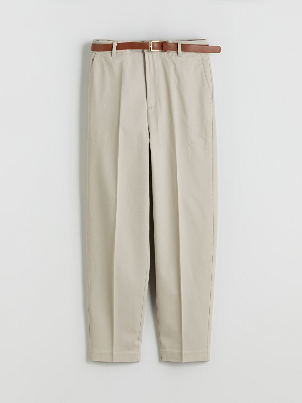 LCW Vision Belted High Waisted Carrot Fit Women's Trousers -W59631Z8-EEV