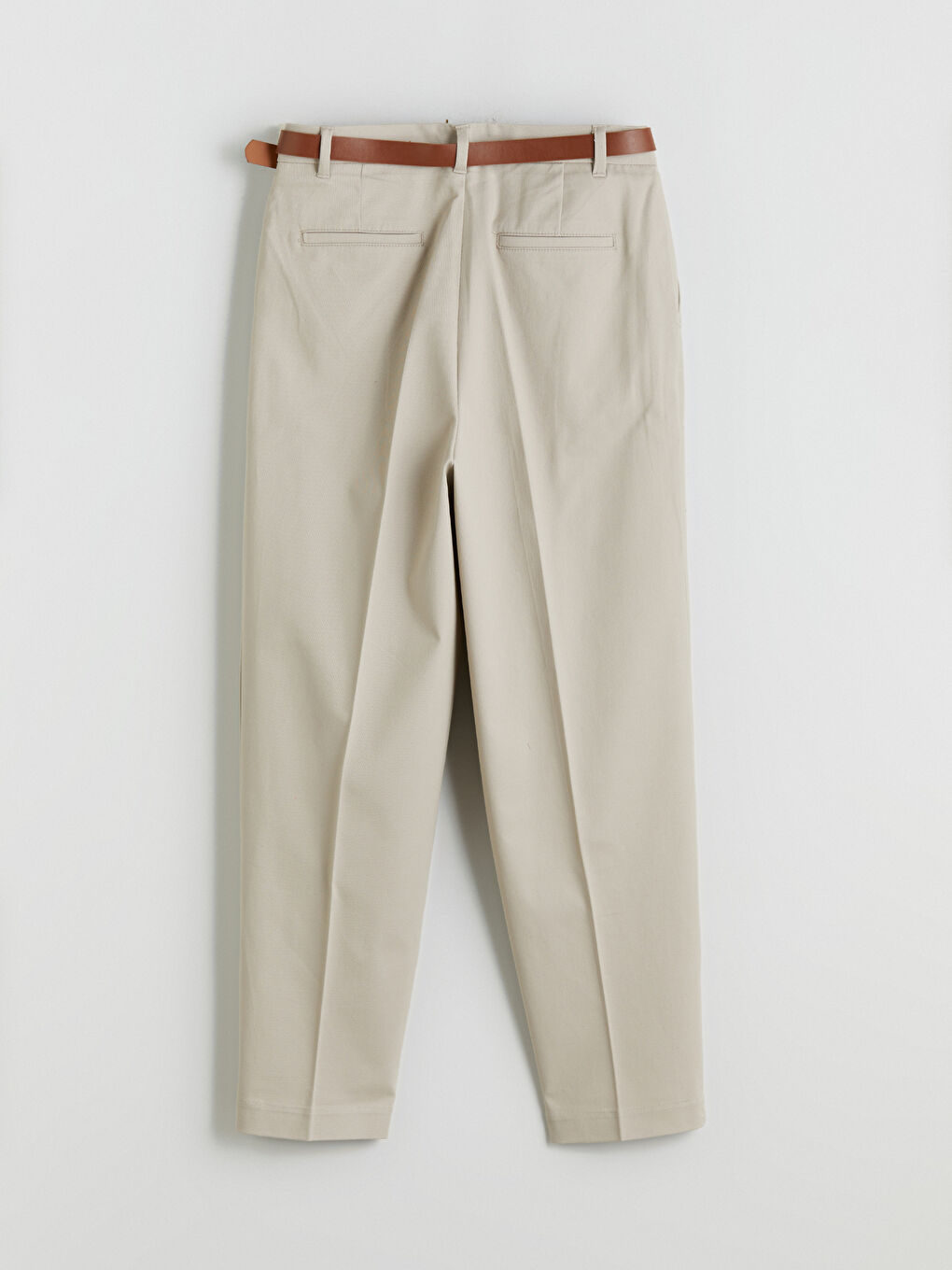 LCW Vision Belted High Waisted Carrot Fit Women's Trousers -W59631Z8-EEV