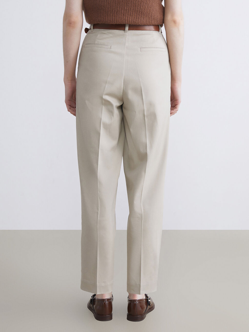 LCW Vision Belted High Waisted Carrot Fit Women's Trousers -W59631Z8-EEV