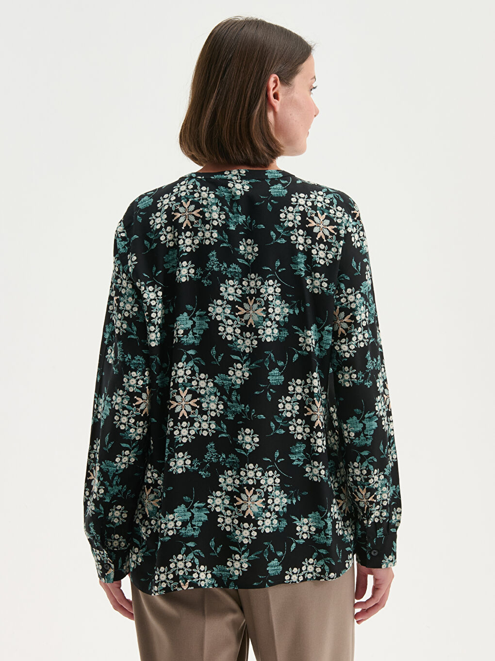 LCW Grace Notch Neck Floral Women's Shirt -W59641Z8-LQJ