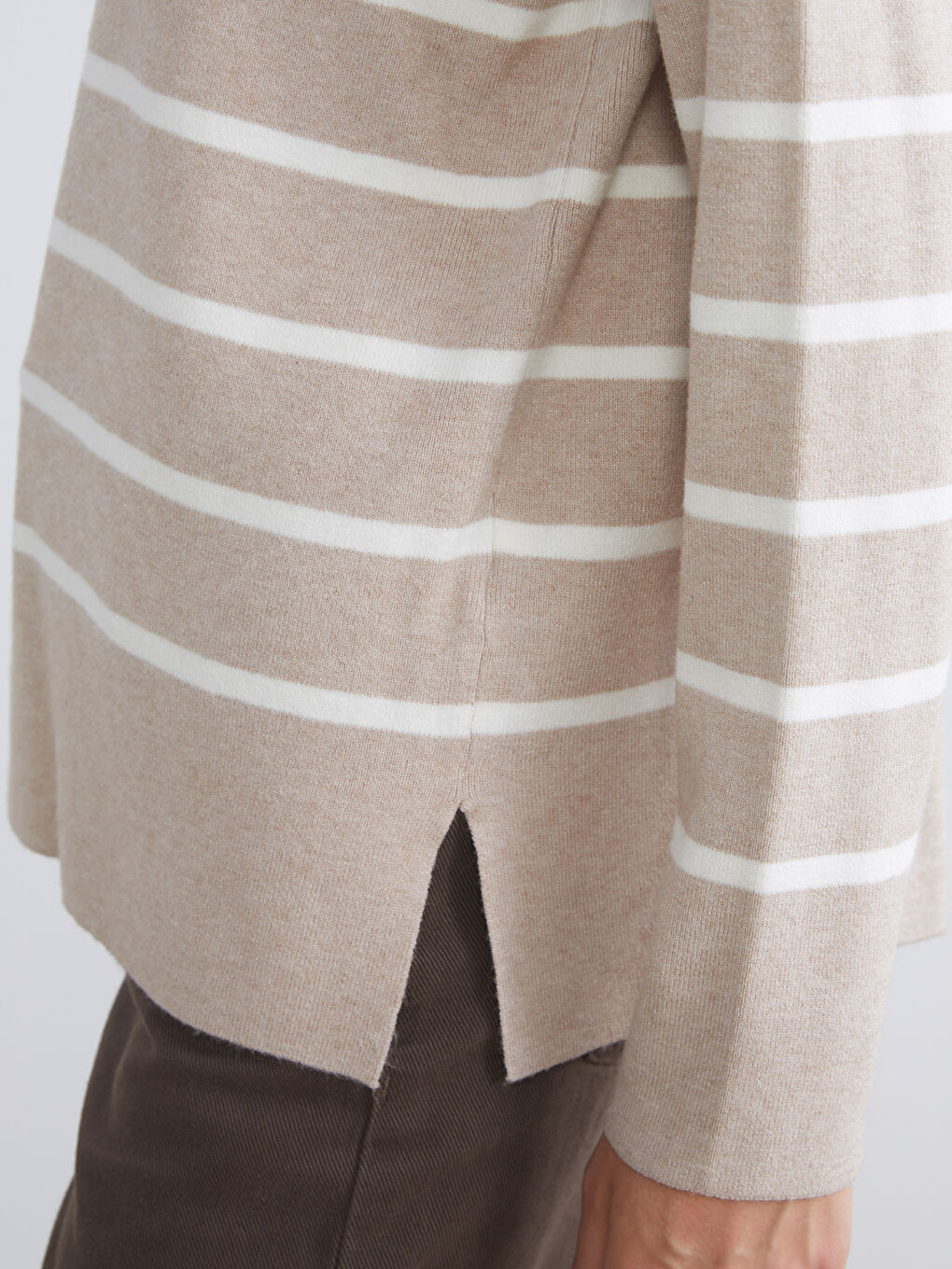 Half Turtleneck Striped Women's Knitwear Sweater-2