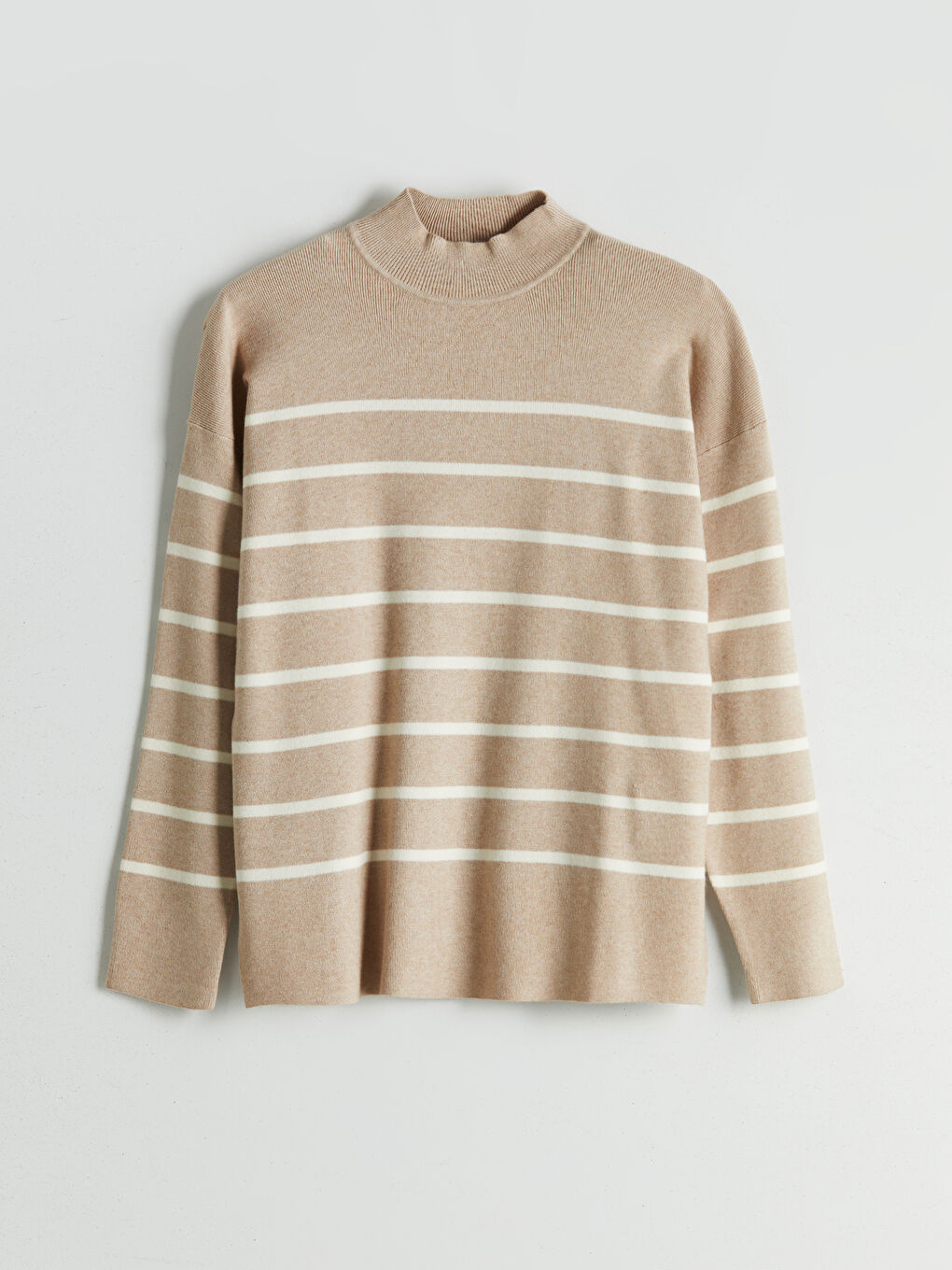Half Turtleneck Striped Women's Knitwear Sweater-4