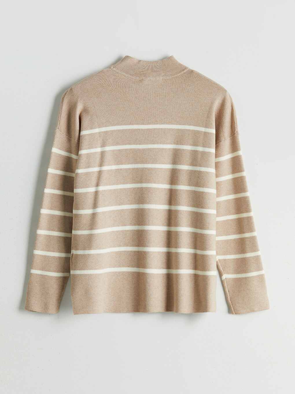 Half Turtleneck Striped Women's Knitwear Sweater-5