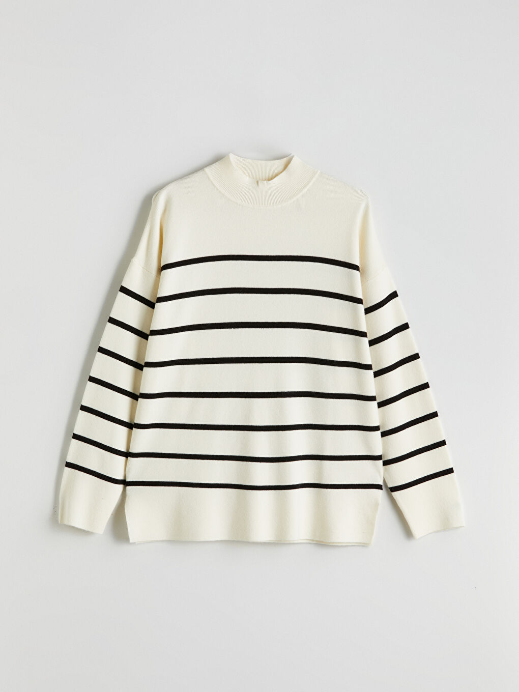 Half Turtleneck Striped Women's Knitwear Sweater-4