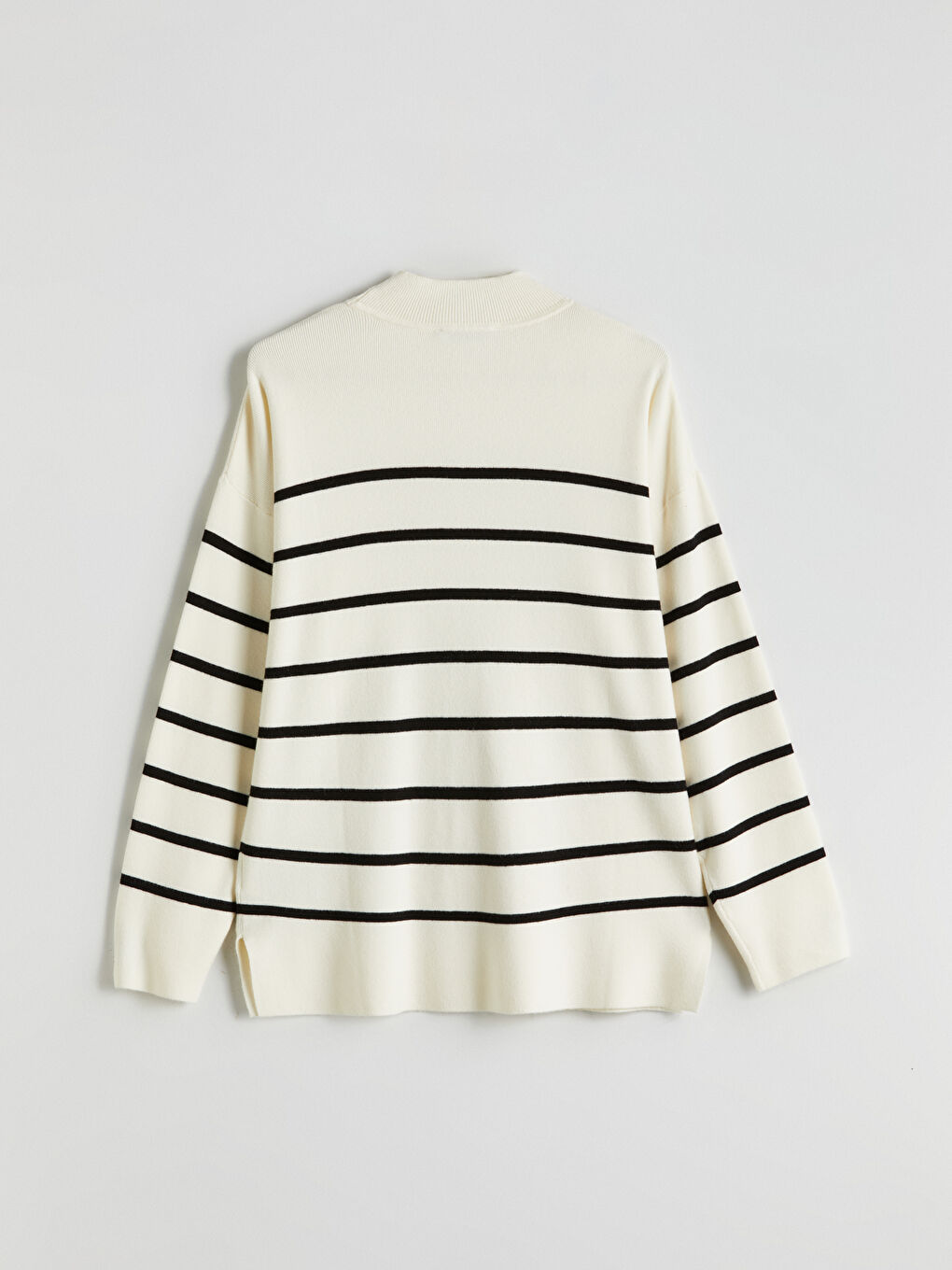 Half Turtleneck Striped Women's Knitwear Sweater-5