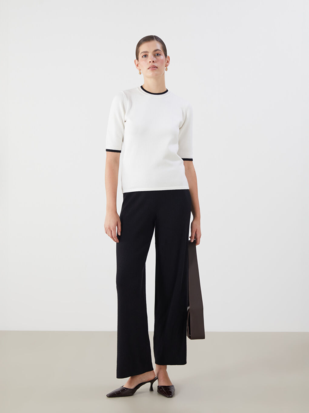 Elasticated Waist Women's Knitwear Trousers