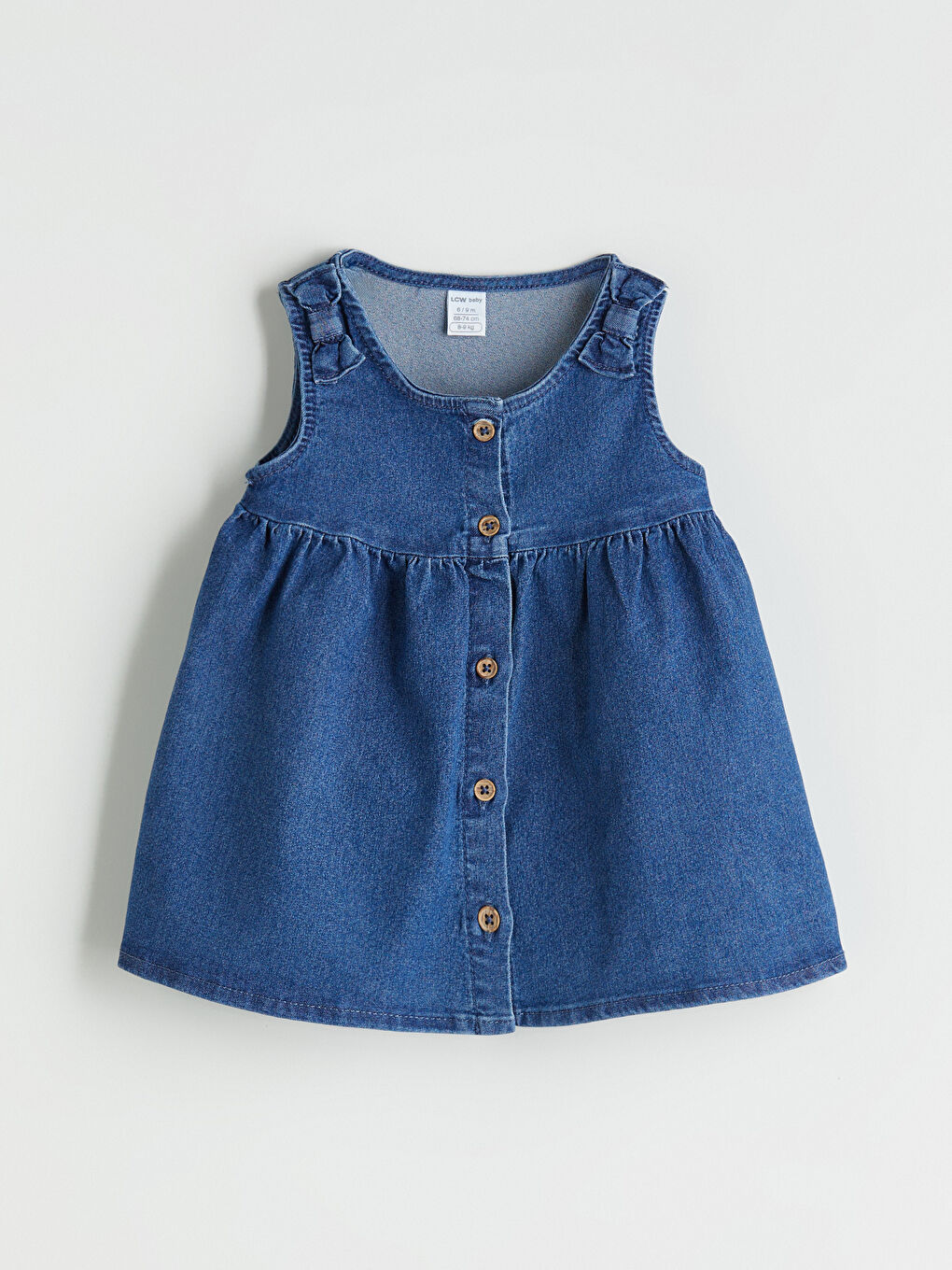Crew Neck Baby Girl Jean Dress