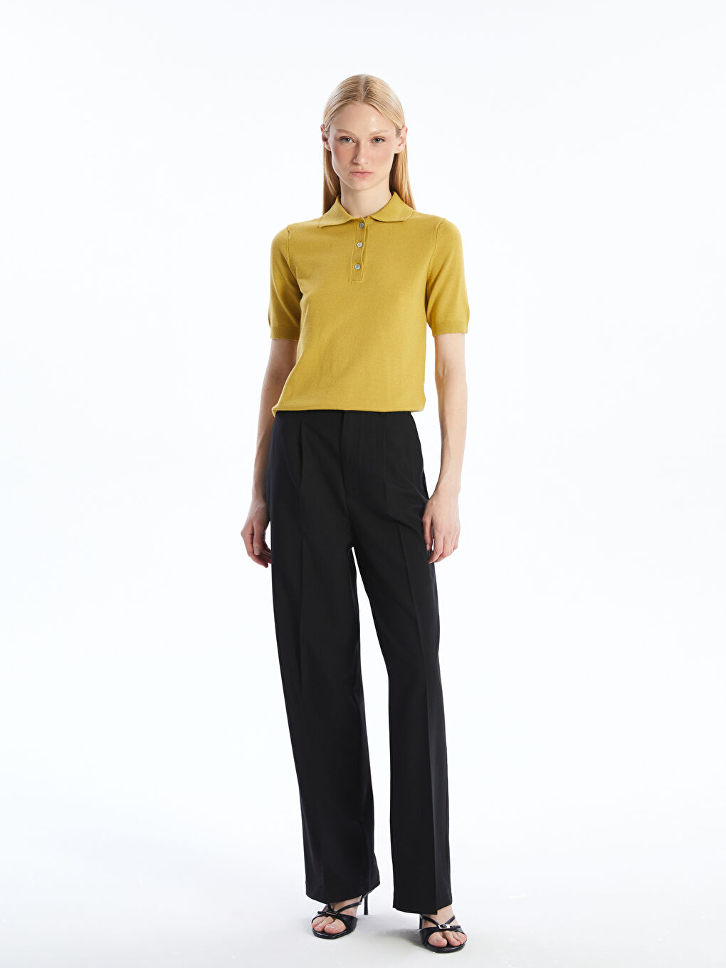LCW Vision Loose Fit Wide Leg Women's Pleated Trousers -W59652Z8-CVL