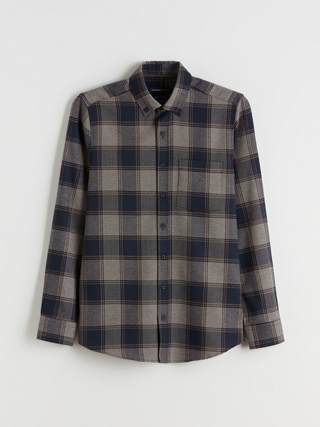 Chemise Pour Hommes Coupe Régulière à Manches Longues en Gabardine Écossaise-4