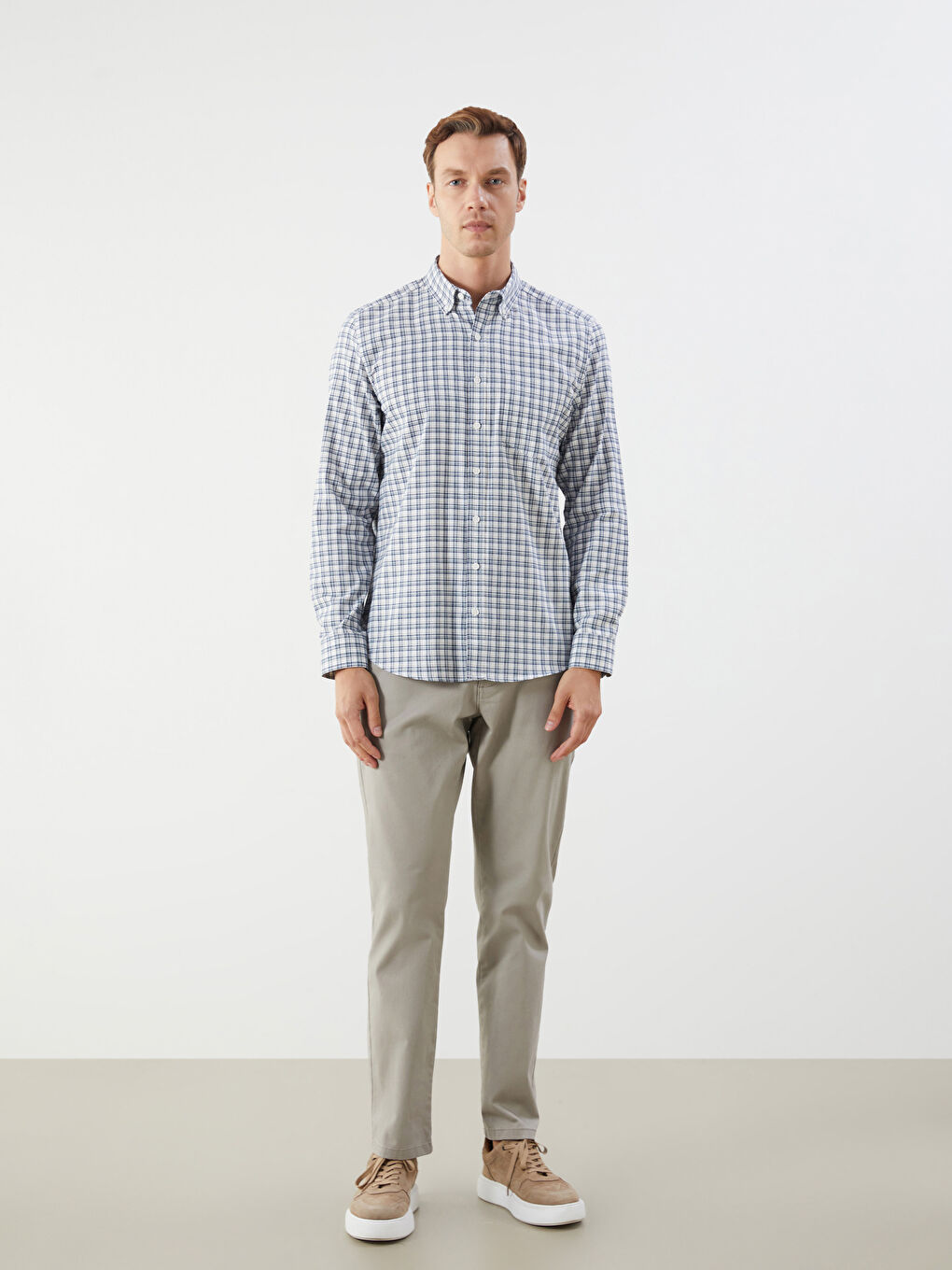 LCWAIKIKI Classic Regular Fit Long Sleeve Plaid Men's Shirt -W59673Z8-LKQ