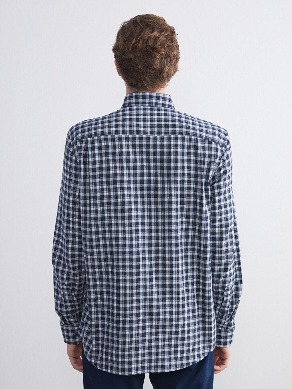 Chemise Écossaise À Manches Longues Pour Hommes Coupe Régulière-3