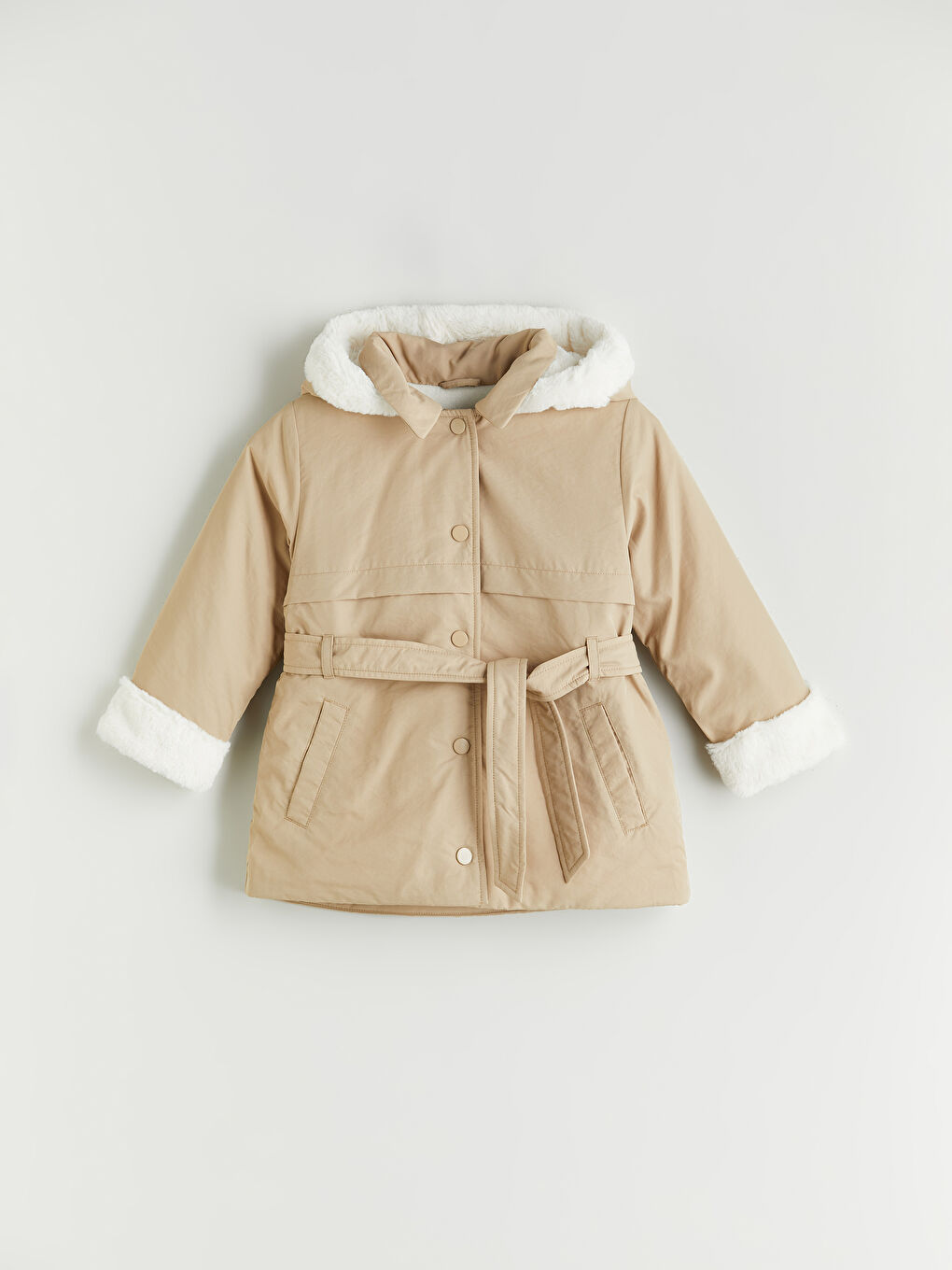 LCW Kids Hooded Girls' Coat -W59682Z1-LYD