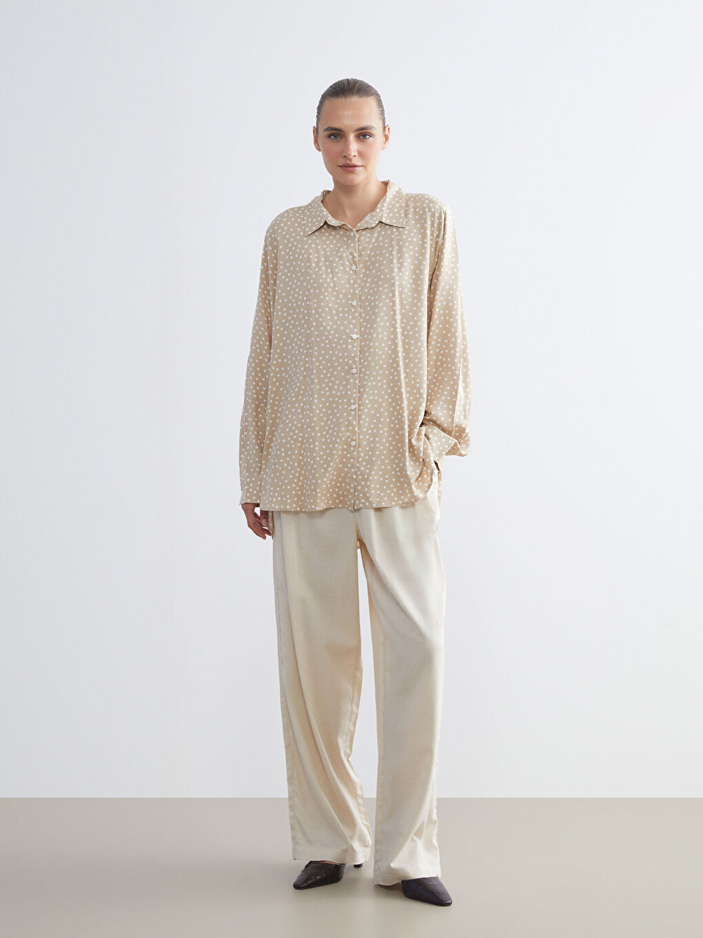 Women's Elastic Waist Linen Blend Trousers