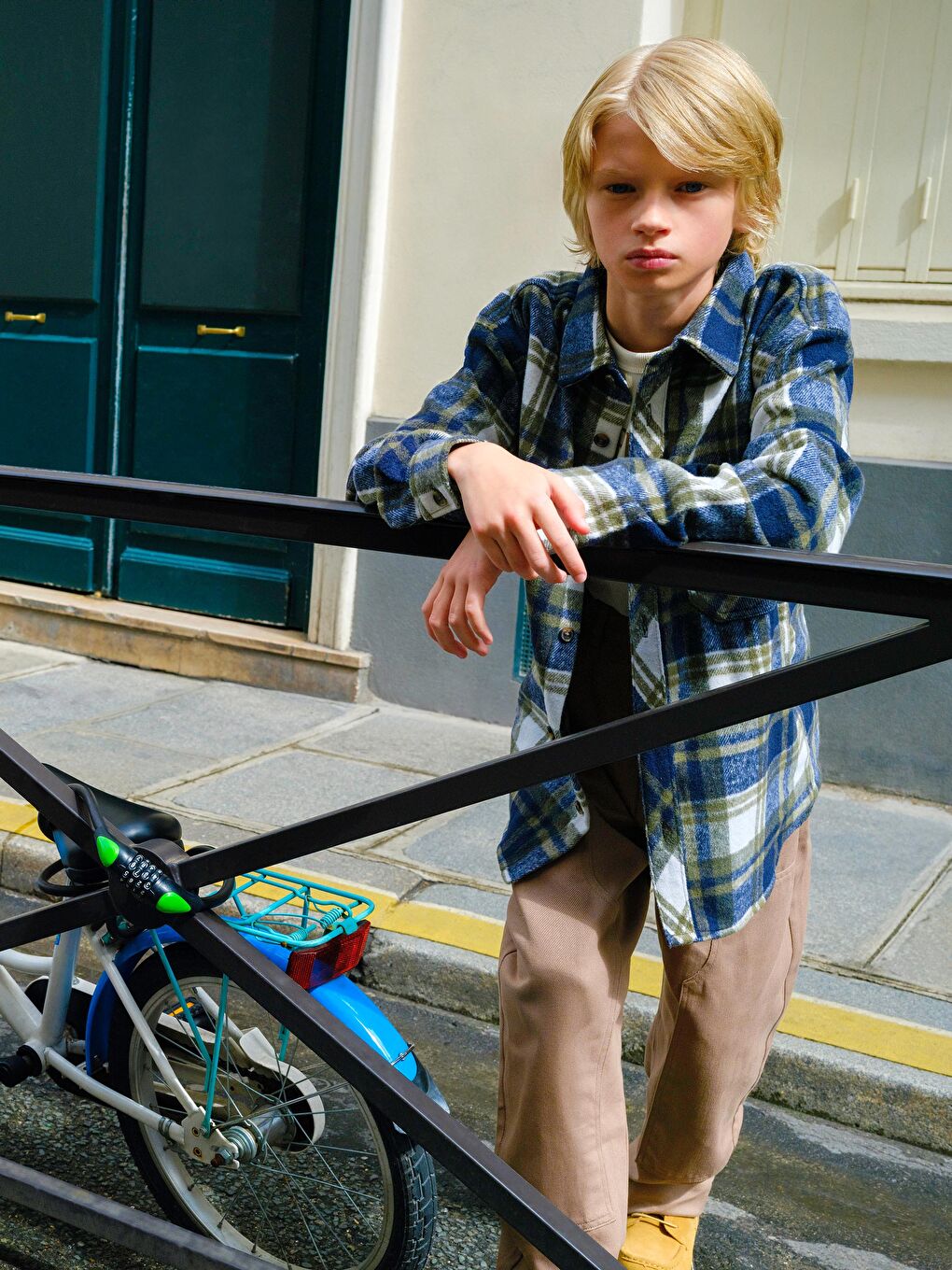 Plaid Long Sleeve Boys' Shirt-1