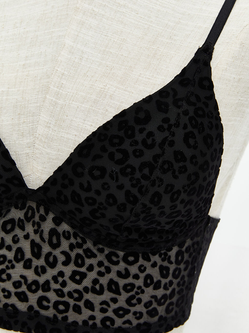 Беспроводной Без наполнителя Узорчатый Топ-бюстье-2