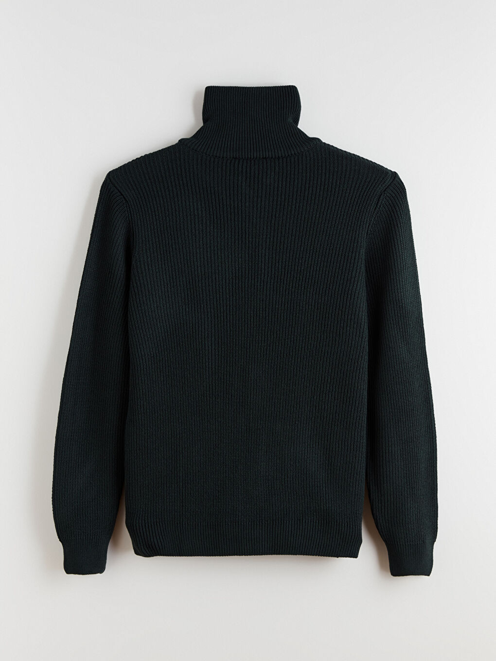 Yeşil Standart Kalıp Dik Yaka Erkek Triko Hırka-5