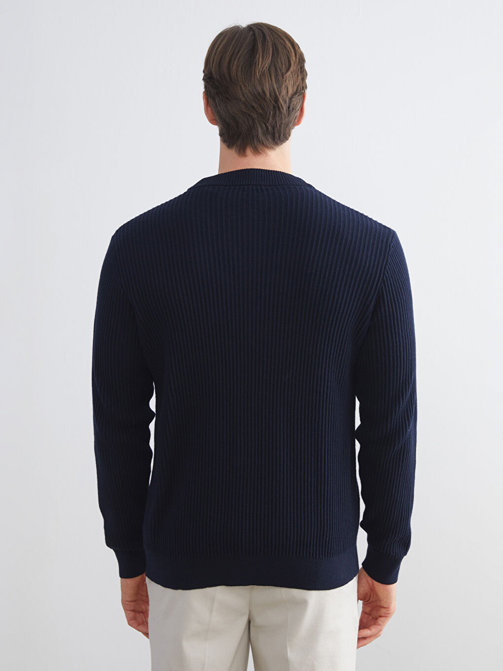 Standard Fit V Neck Men's Knitwear Cardigan-3