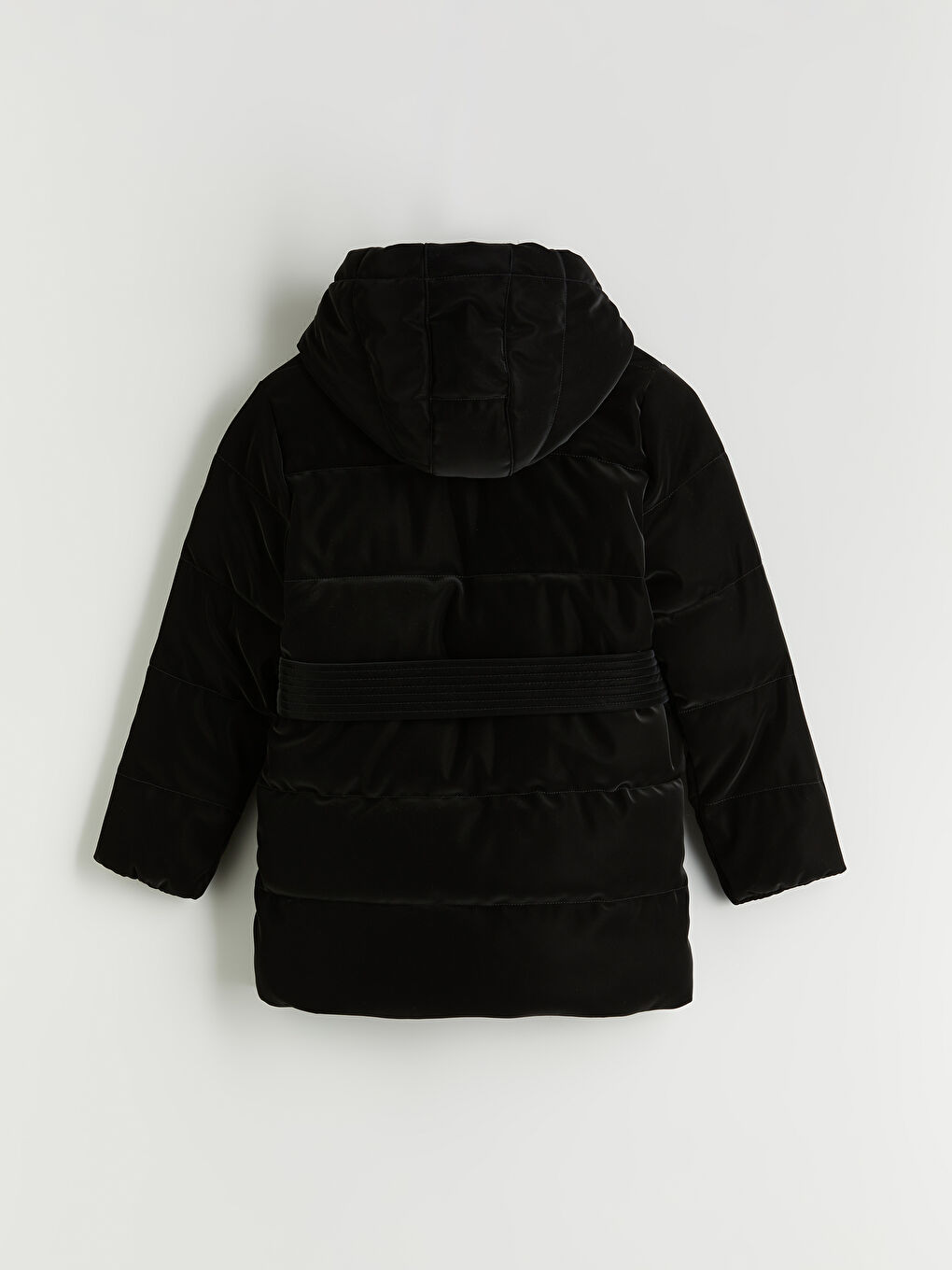 Siyah Kapüşonlu Kız Çocuk Kaban-1