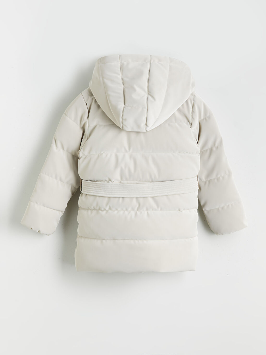 Gri Kapüşonlu Kız Çocuk Kaban-1