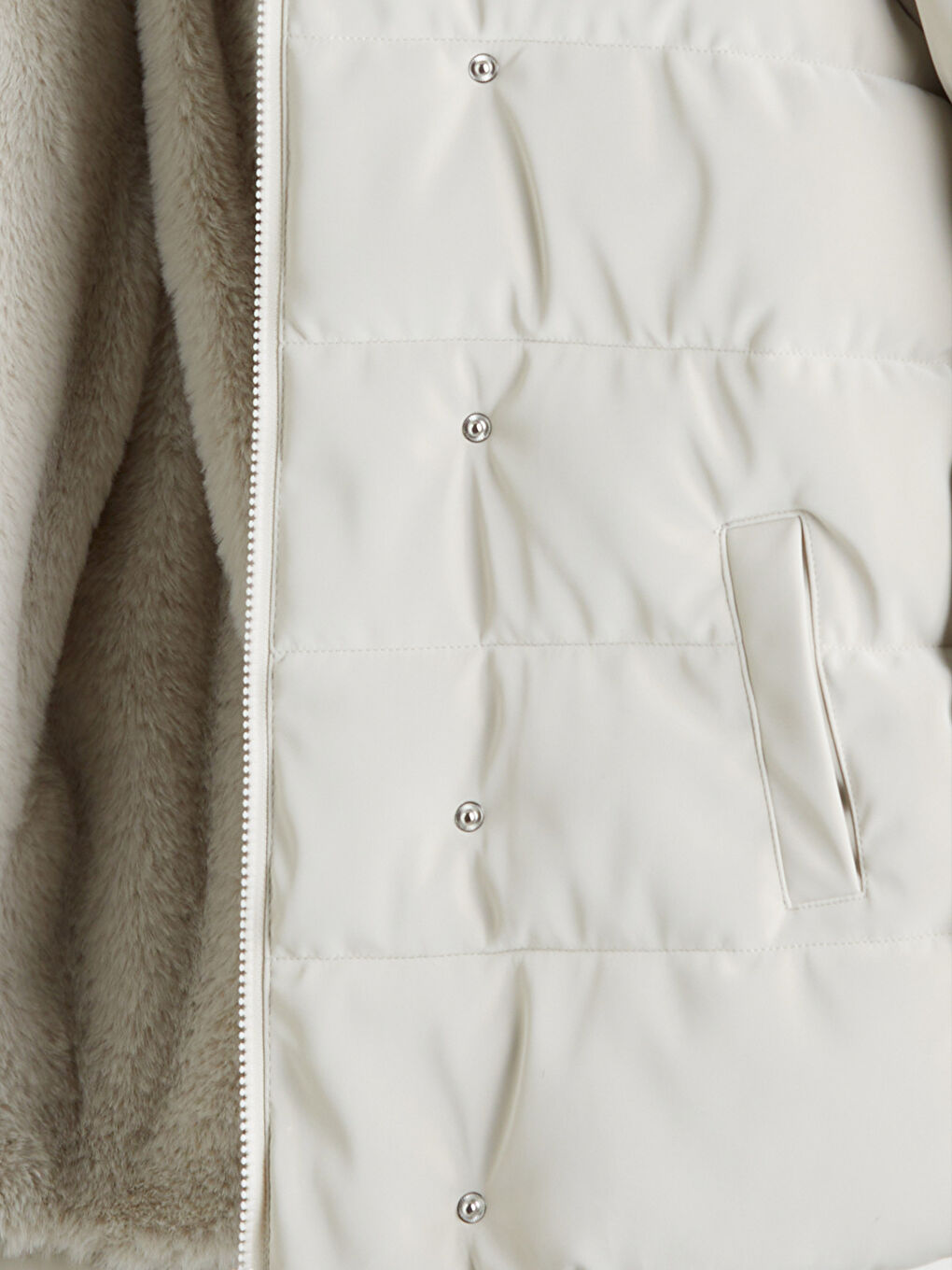 Gri Kapüşonlu Kız Çocuk Kaban-2