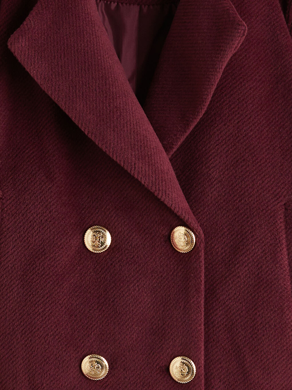 Bordo Kız Çocuk Kaşe Kaban-1