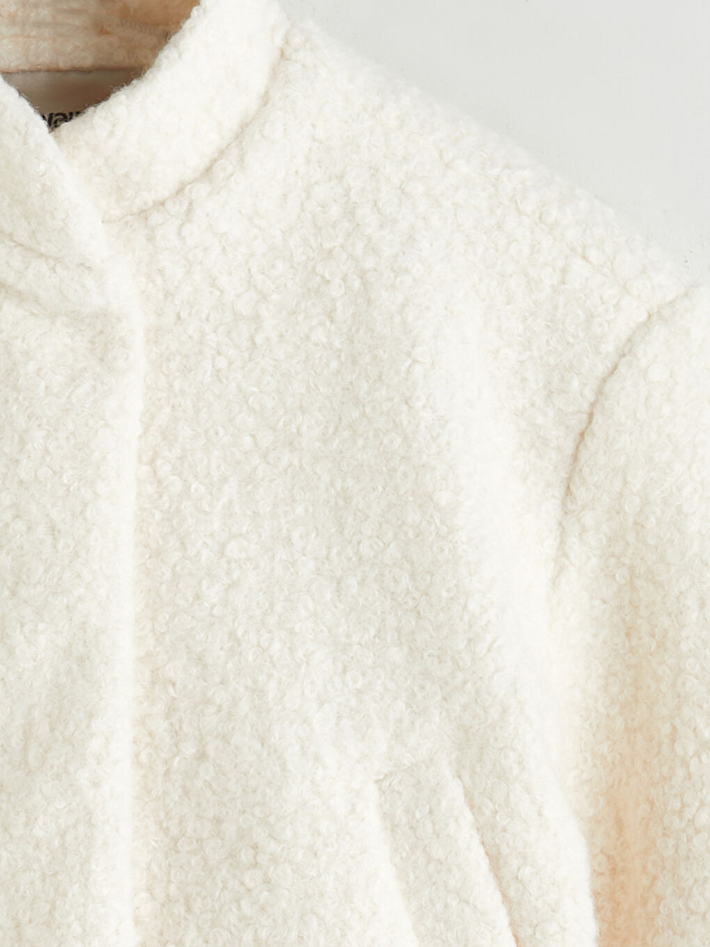 Ekru Dik Yaka Kız Çocuk Kaban-1