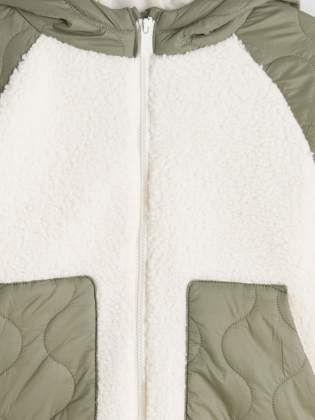 معطف فرو مزود بغطاء رأس للبنات-1