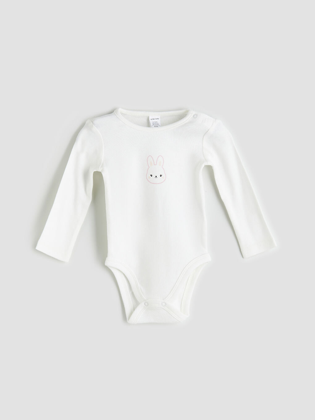 LCW baby Crew Neck Printed Baby Girl Snap-On Bodysuit 3-Piece -W59751Z1-FDU