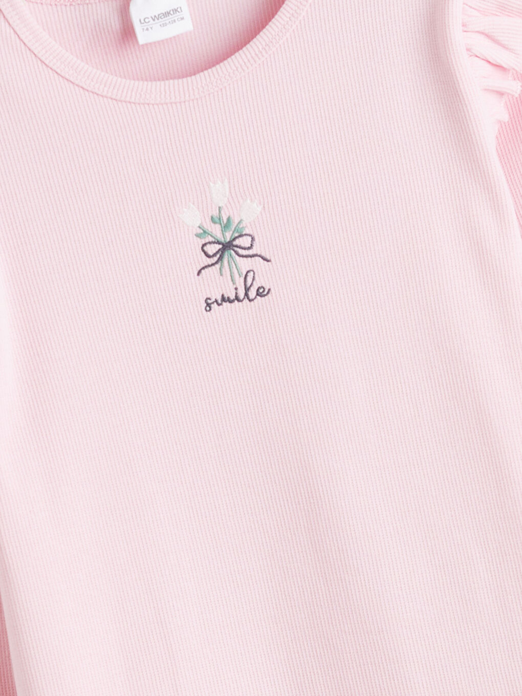 Crew Neck Floral Girls' Pyjama Set-2