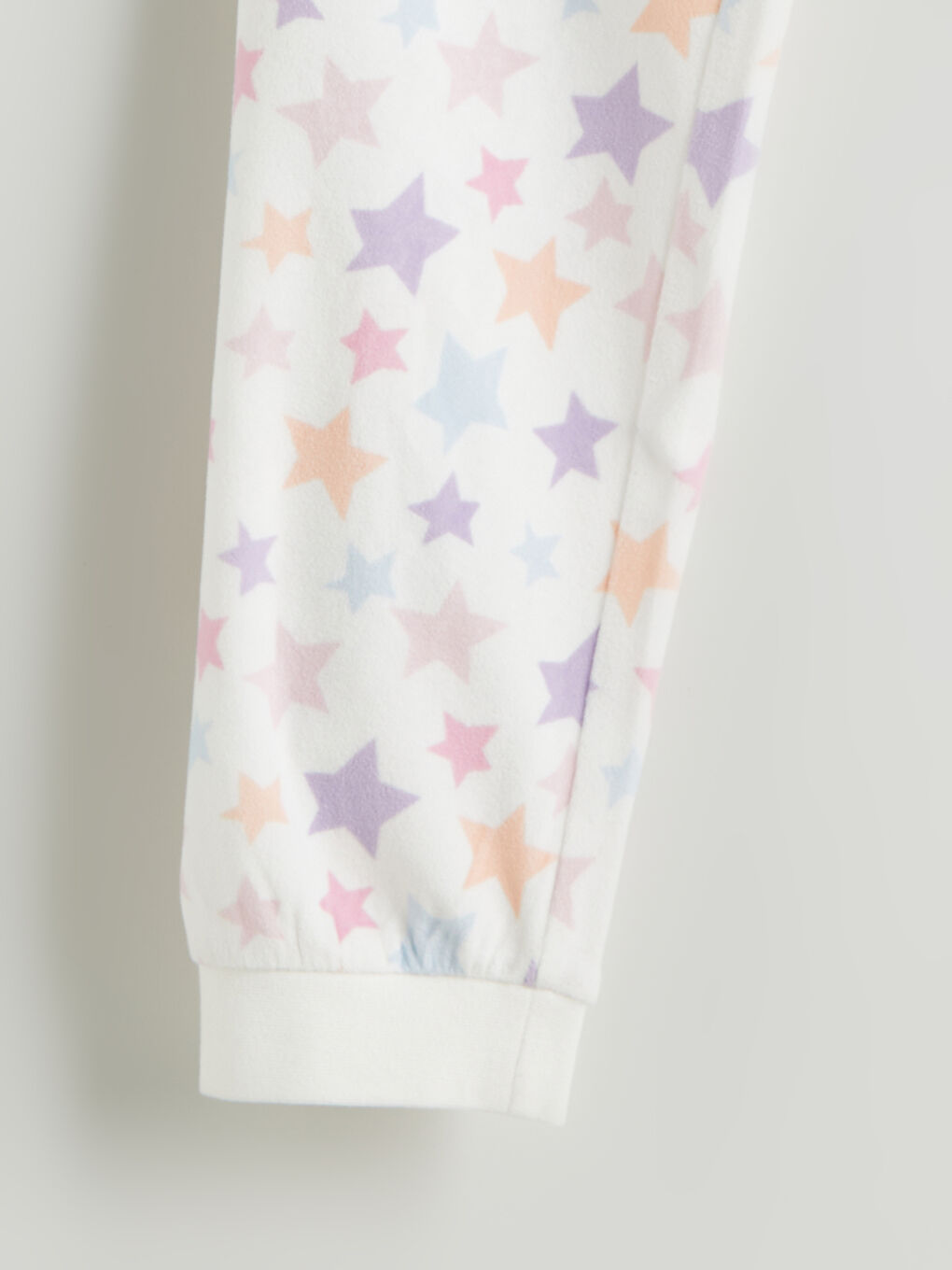 Beyaz Beli Lastikli Kız Çocuk Pijama Alt-2