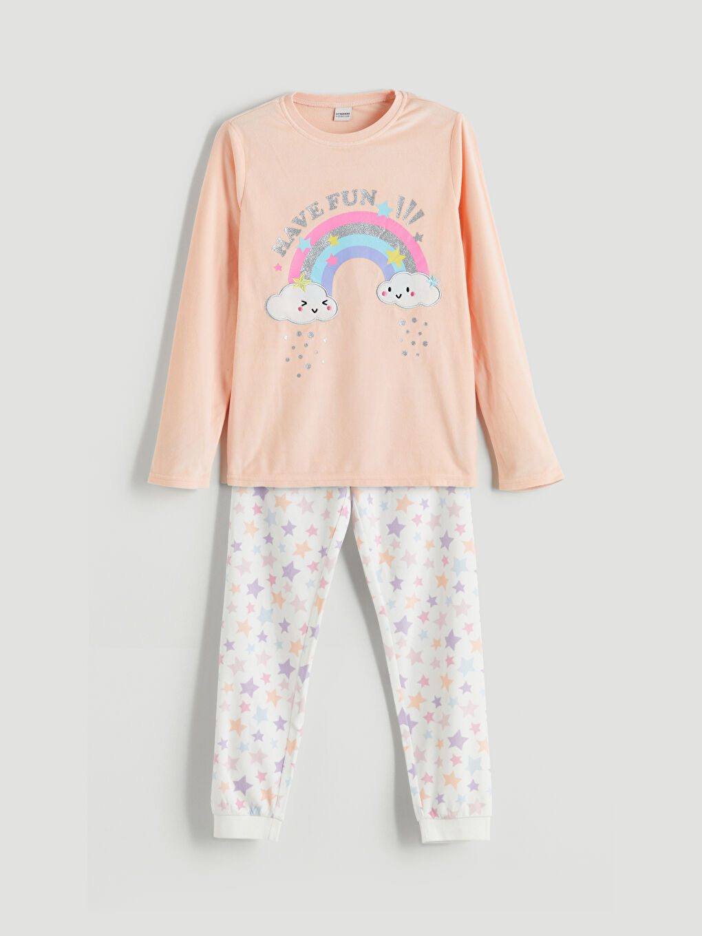 Crew Neck Girls' Pyjama Set