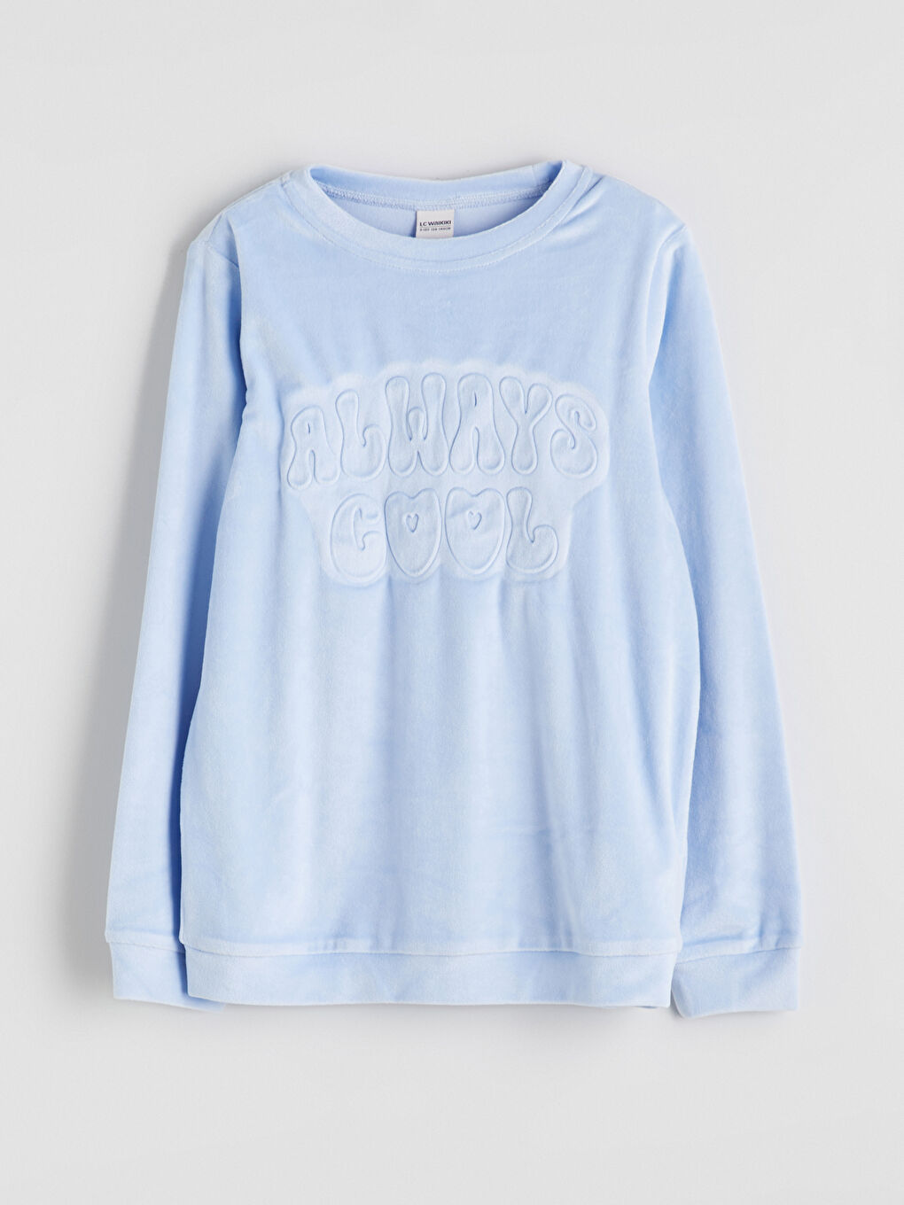 Crew Neck Velvet Girls' Pyjama Set-1