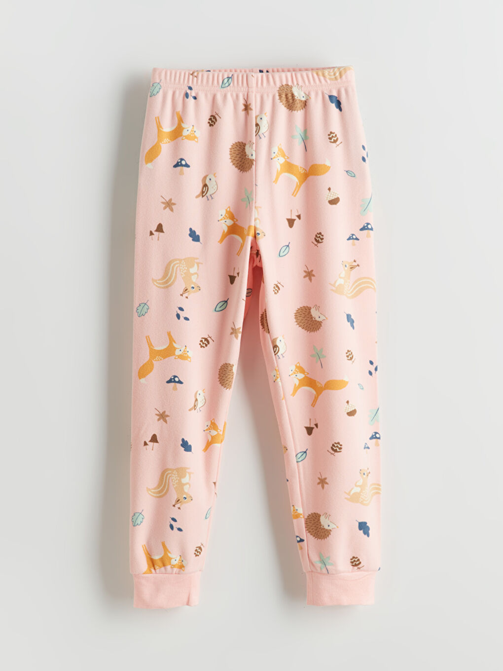 Pembe Beli Lastikli Desenli Kız Çocuk Pijama Alt