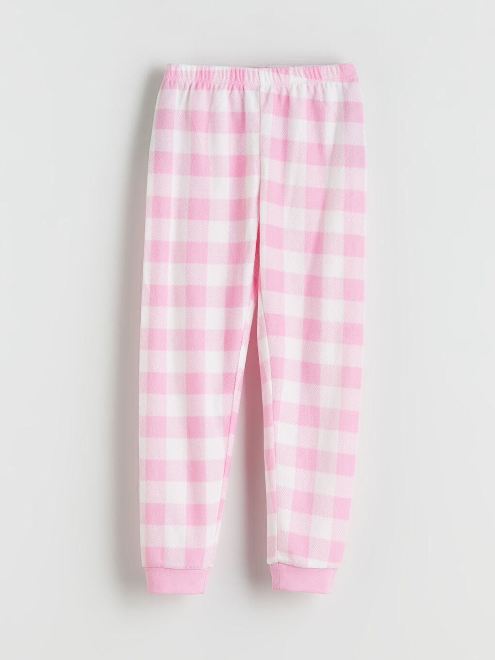 Beyaz Beli Lastikli Polar Kız Çocuk Pijama Alt