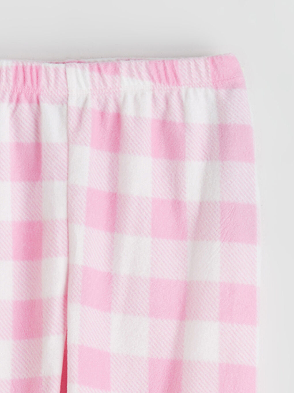 Beyaz Beli Lastikli Polar Kız Çocuk Pijama Alt-1