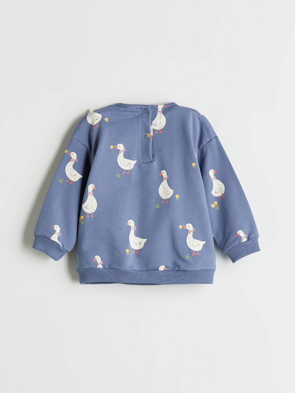 İndigo Bebe Yaka Baskılı Kız Bebek Sweatshirt-1