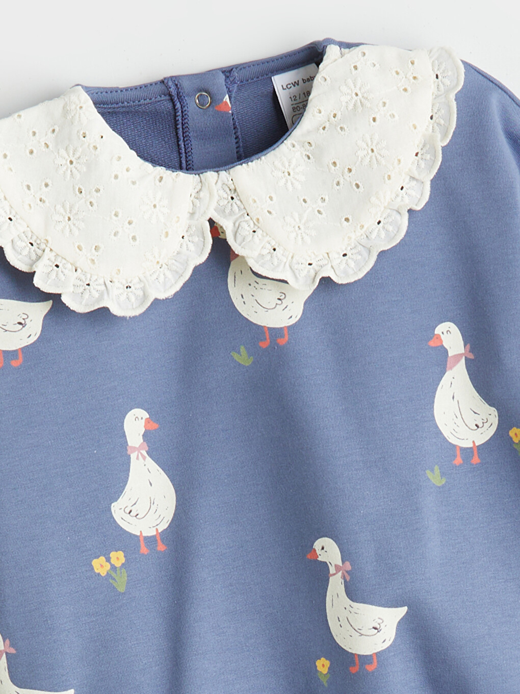 İndigo Bebe Yaka Baskılı Kız Bebek Sweatshirt-2