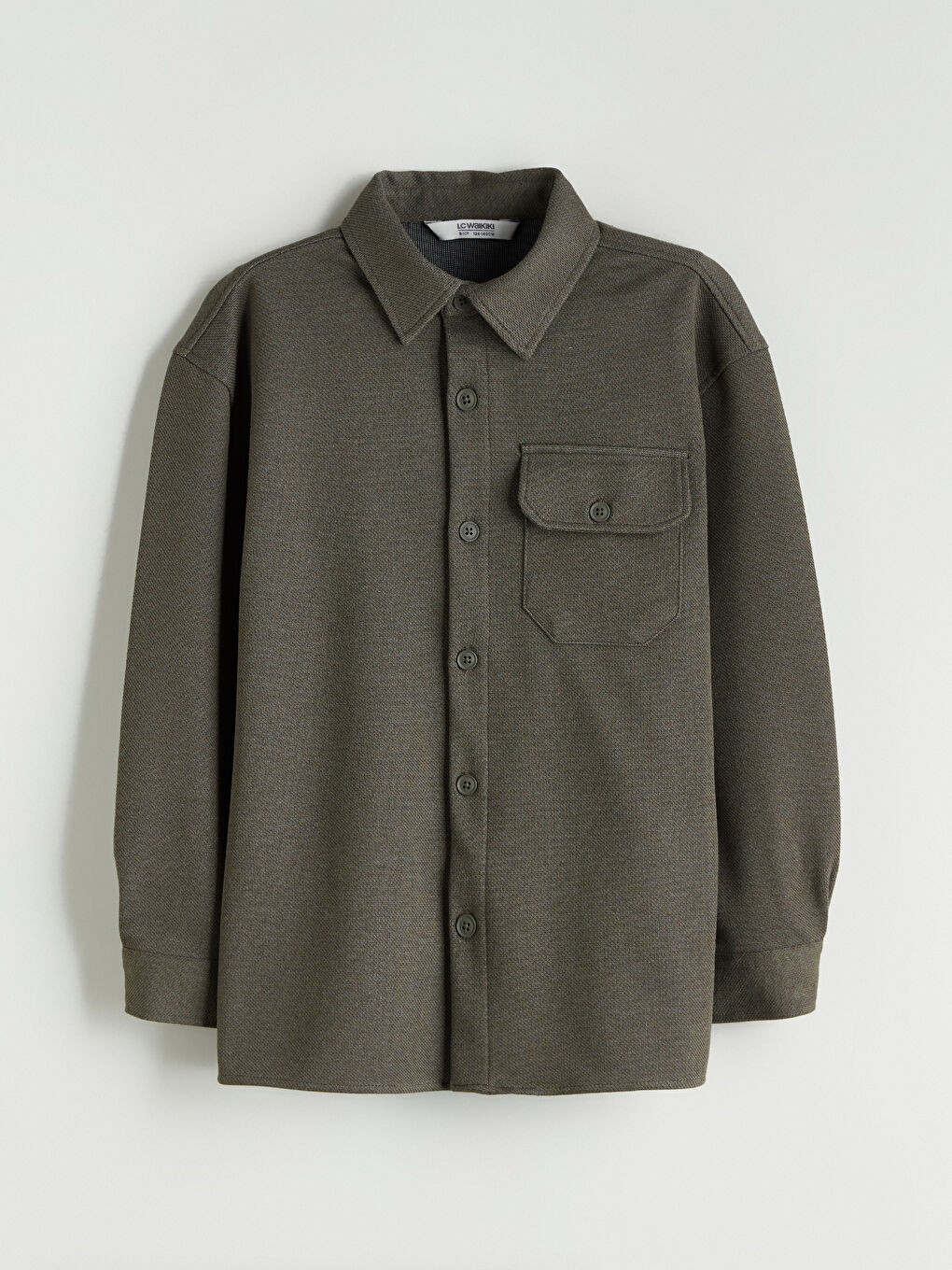 Haki Uzun Kollu Erkek Çocuk Gömlek