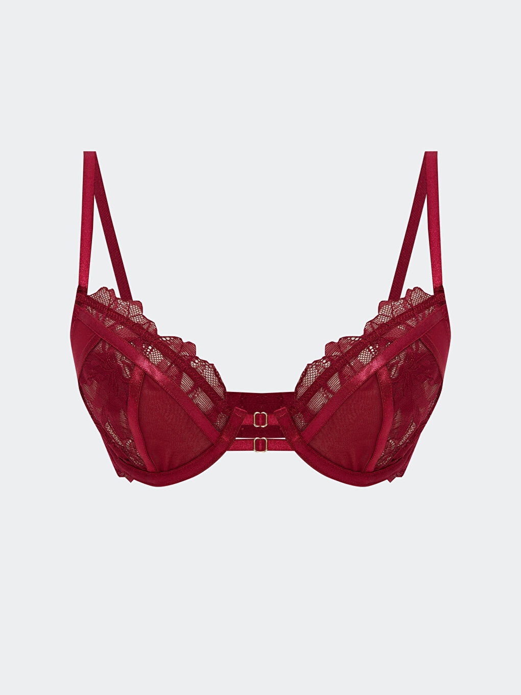 Дротовий без підкладки мереживний візерунковий бюстгальтер-футболка-2