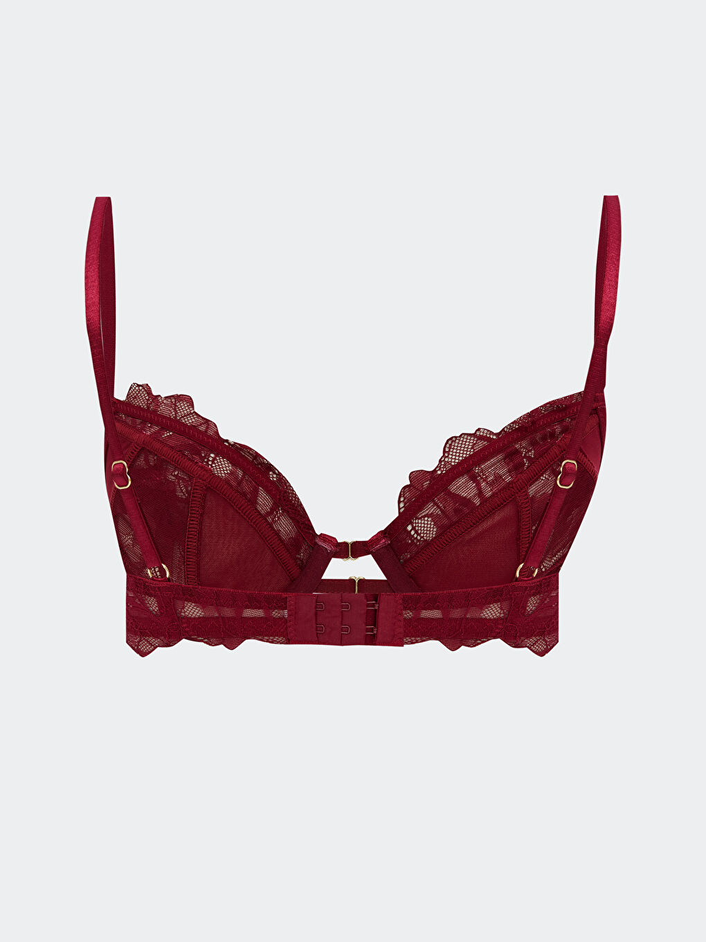 Дротовий без підкладки мереживний візерунковий бюстгальтер-футболка-3