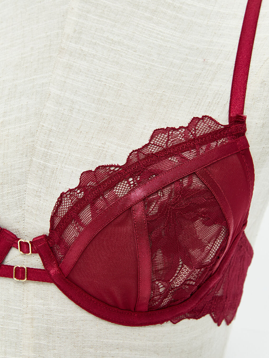 Дротовий без підкладки мереживний візерунковий бюстгальтер-футболка-4