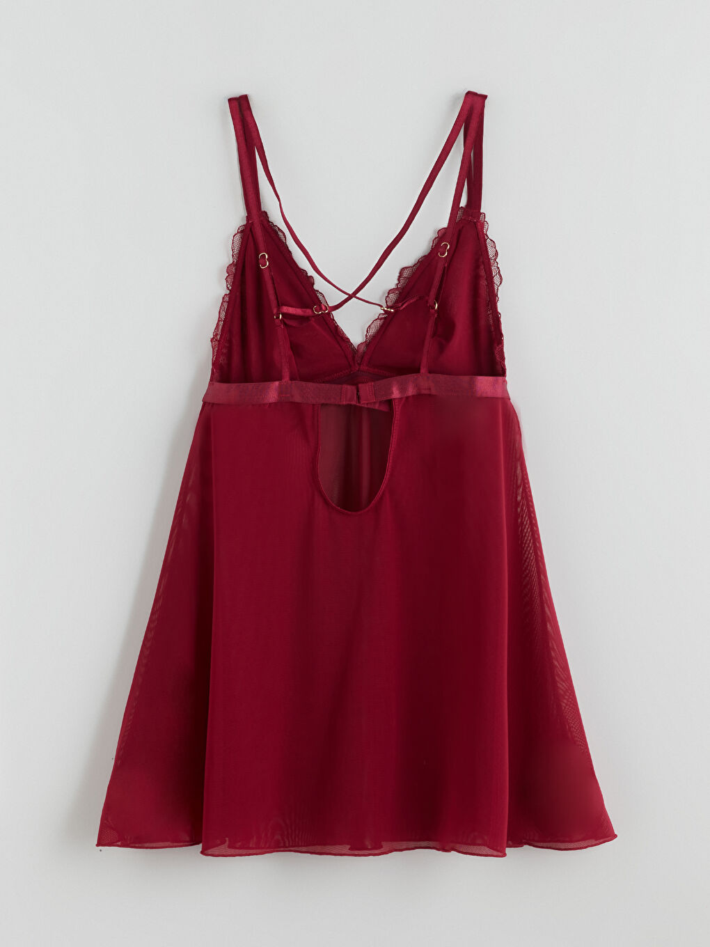 Mürdüm Balensiz Dolgusuz Dantelli Babydoll-2